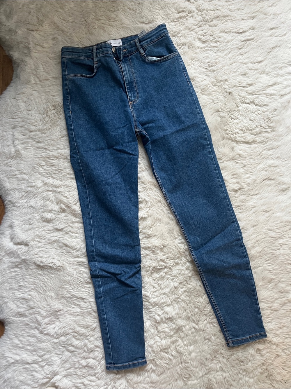 Zara Dark Blue High-Rise Skinny Jeans